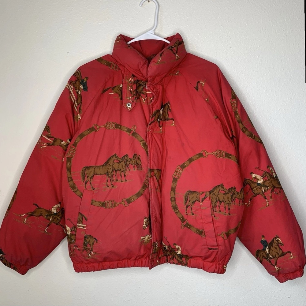 Vintage 1990s Ralph Lauren Equestrian Puffer Jacket - Medium